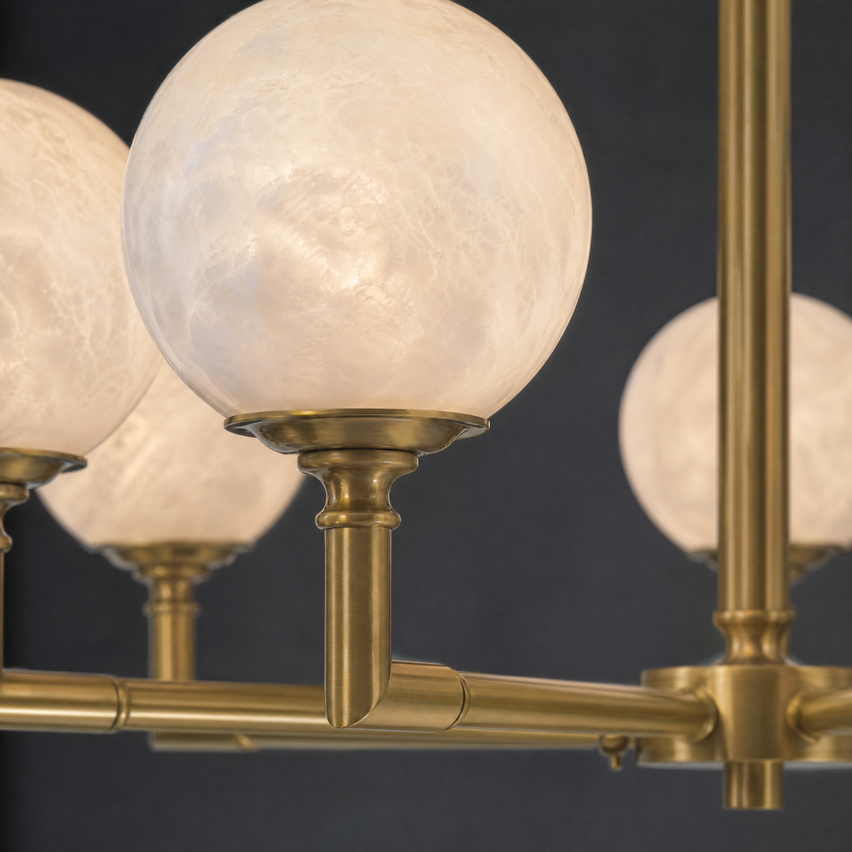 Brass Orb Classic Alabaster Pendant Light