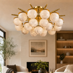 Brass Orb Cluster Ceiling Alabaster