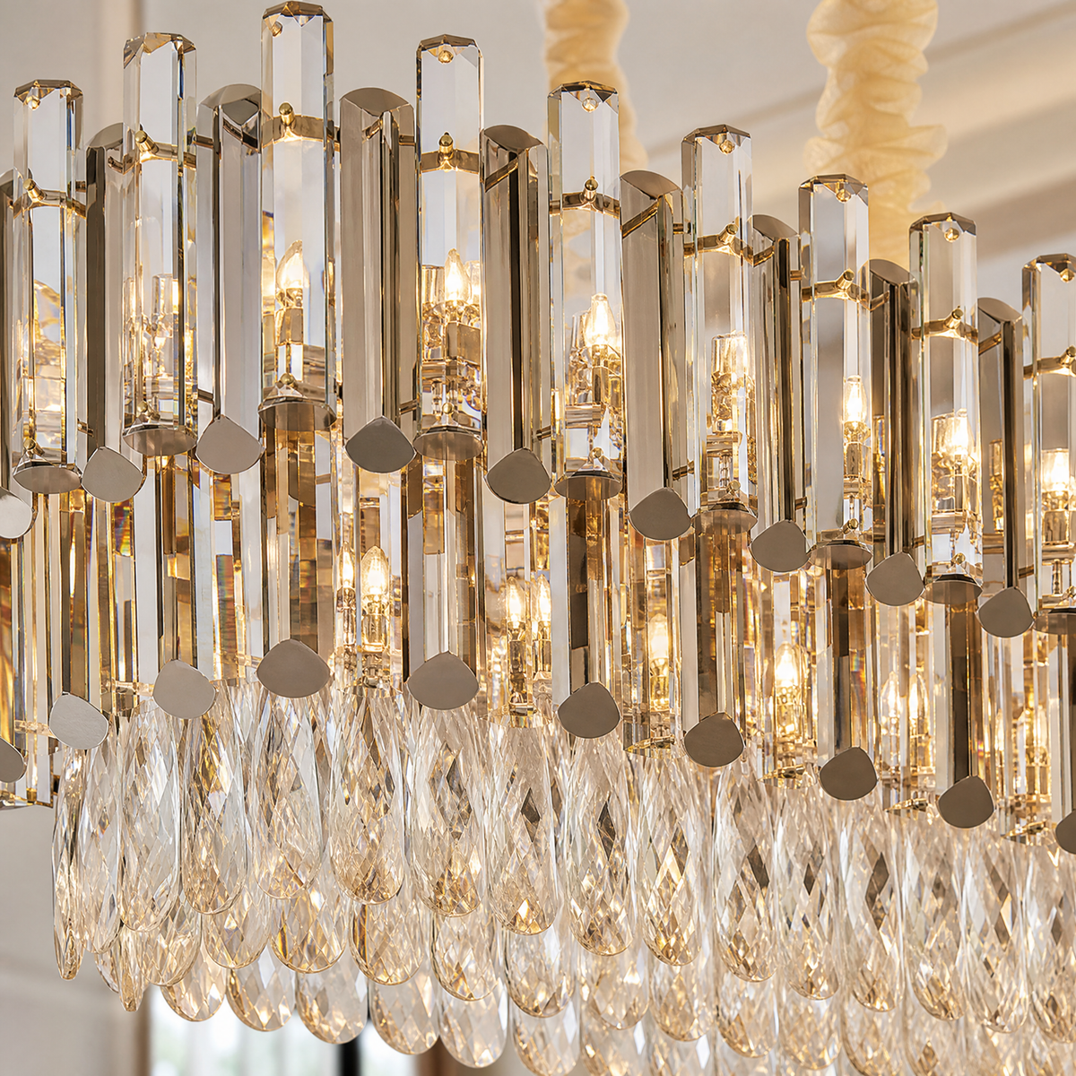 Brass Rectangular Chandelier
