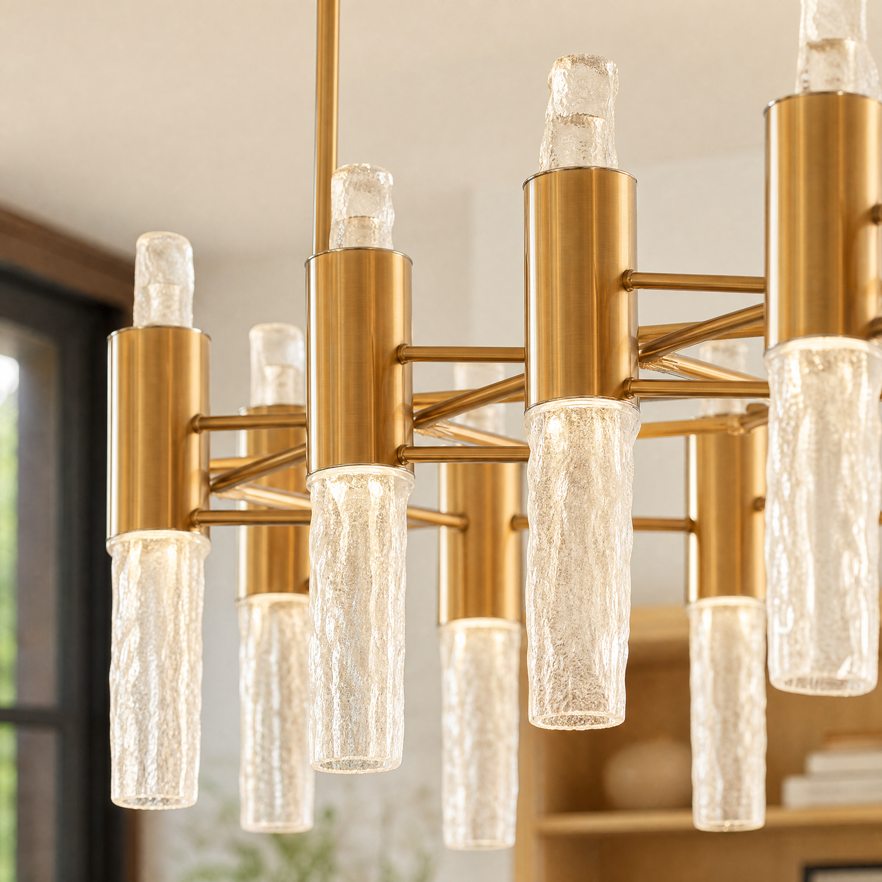 Brass Rectangular Chandelier