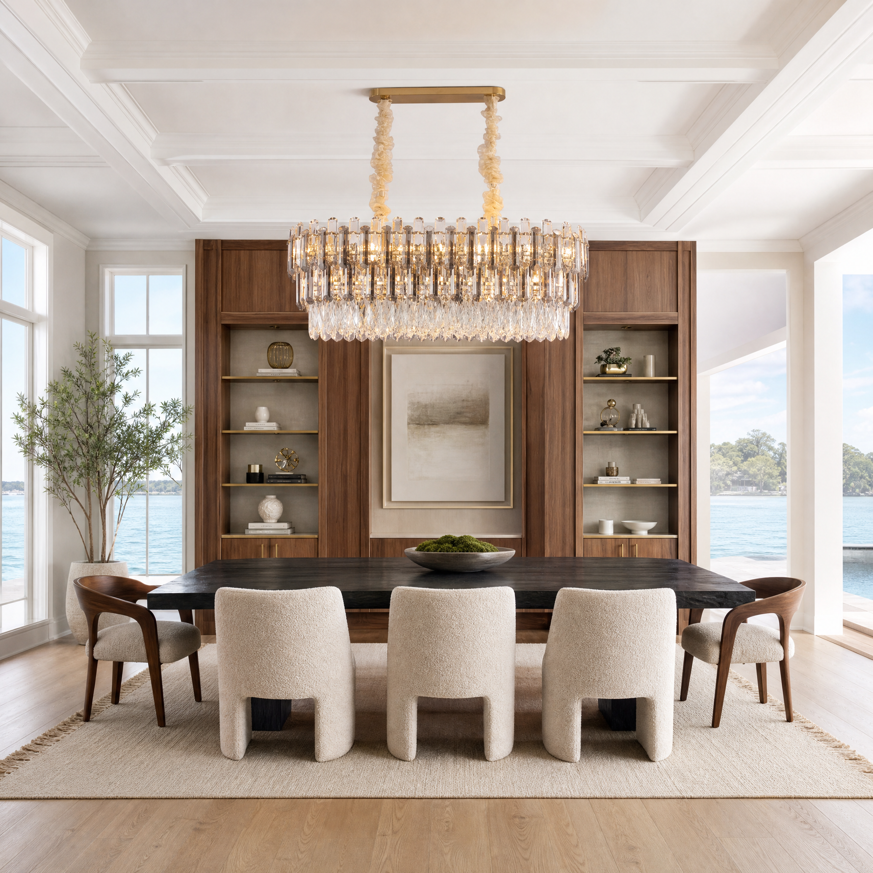 Brass Rectangular Chandelier
