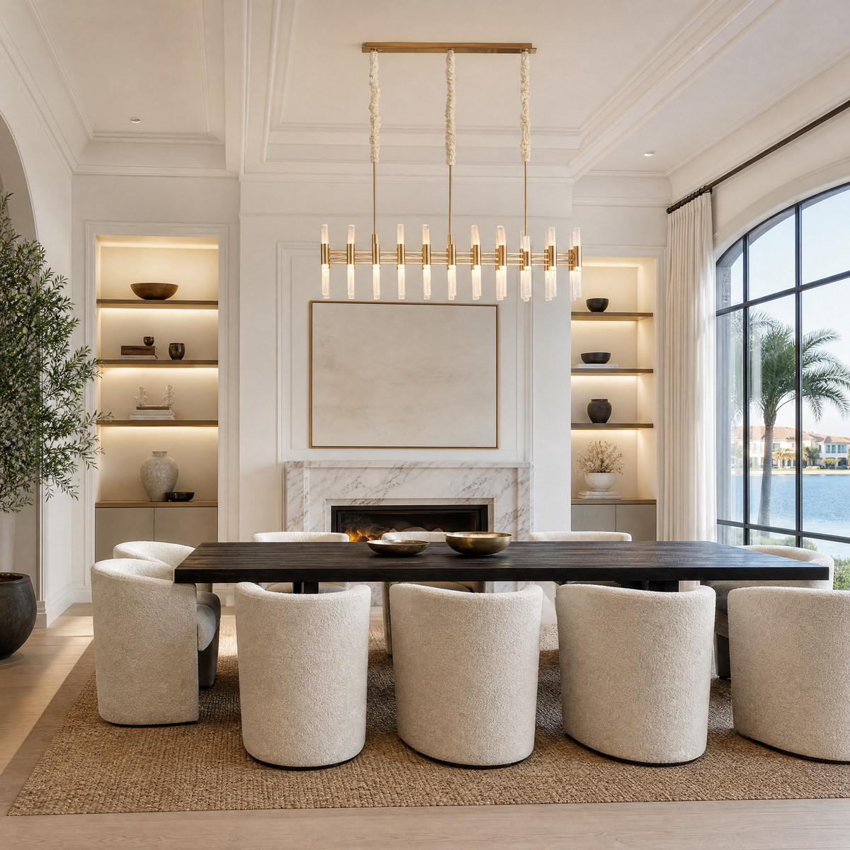 Brass Rectangular Chandelier