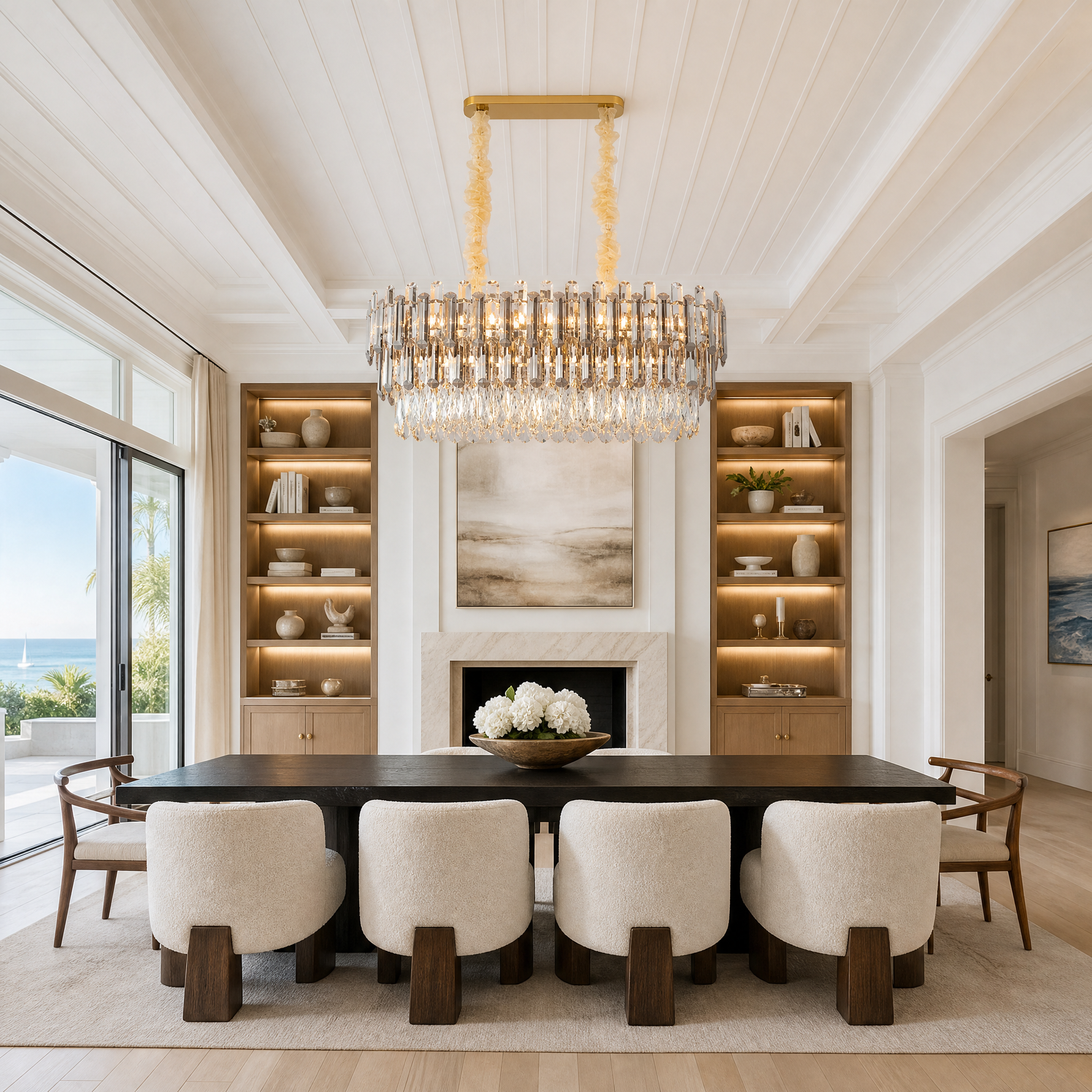 Brass Rectangular Chandelier
