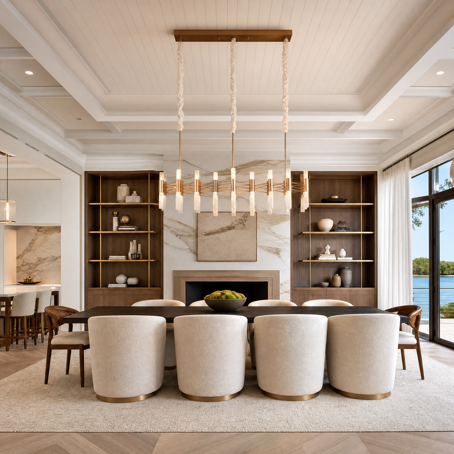 Brass Rectangular Chandelier