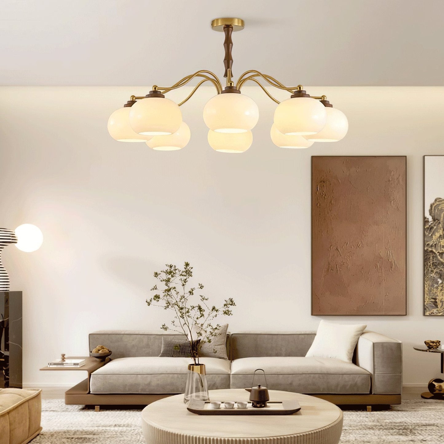 Persimmon Glass Globe Chandelier - YIOSI