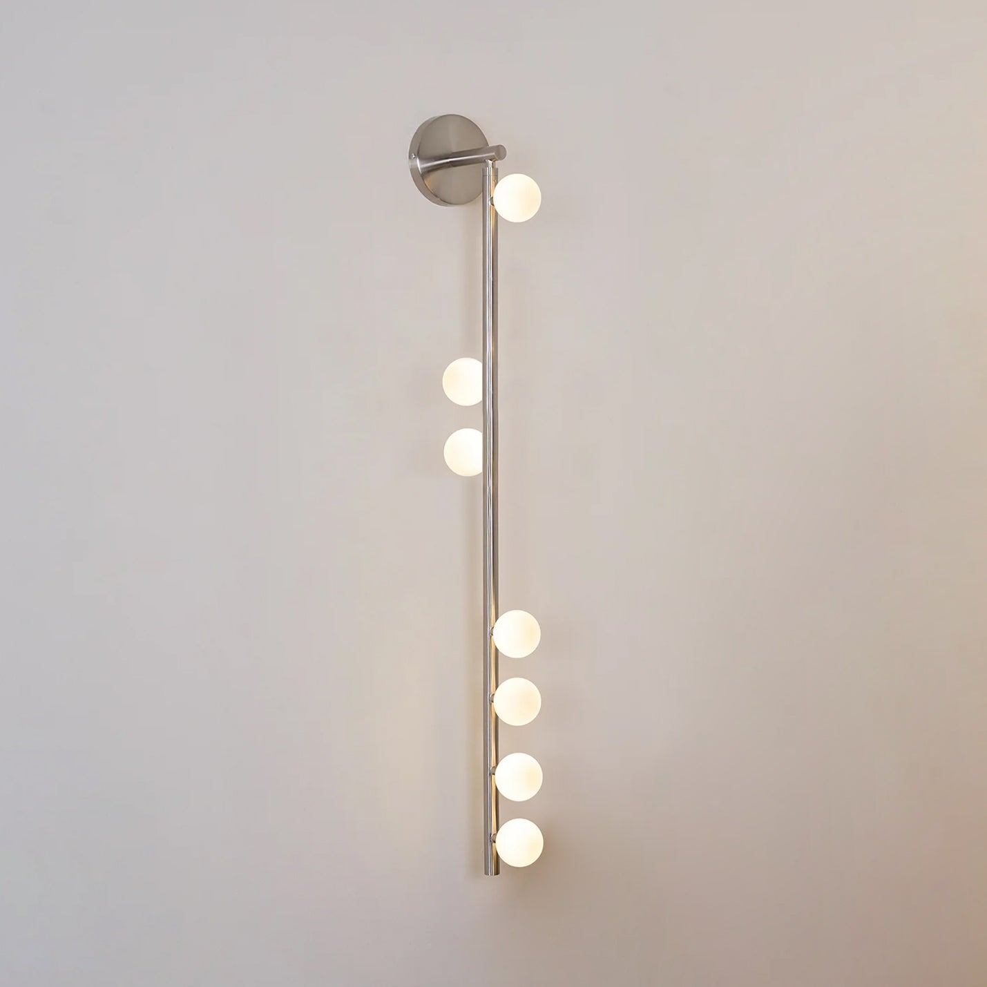 Brass Glass Tube Wall Lamp – Vintage Brass & White Finish