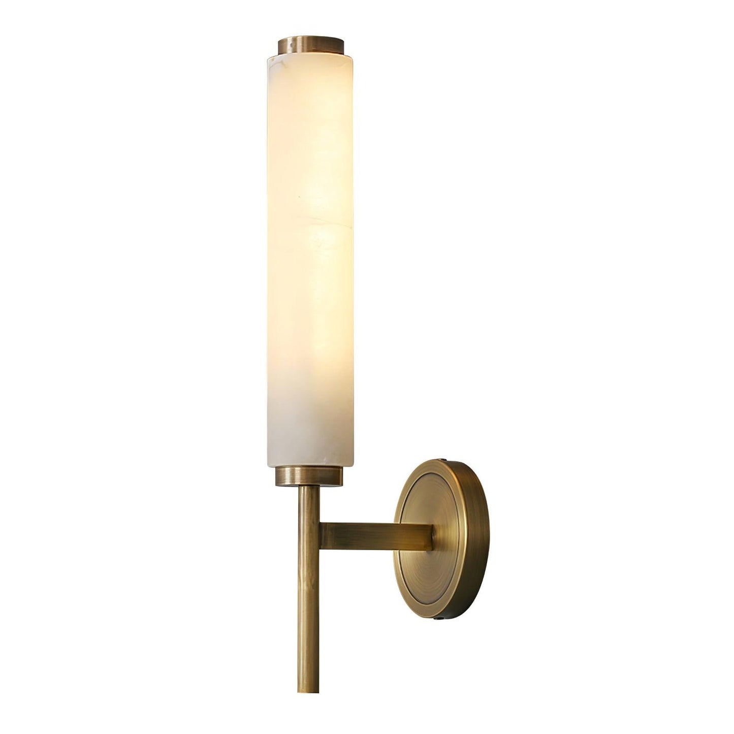 Brindisi Brass & White Alabaster Wall Sconce with LED Glow
