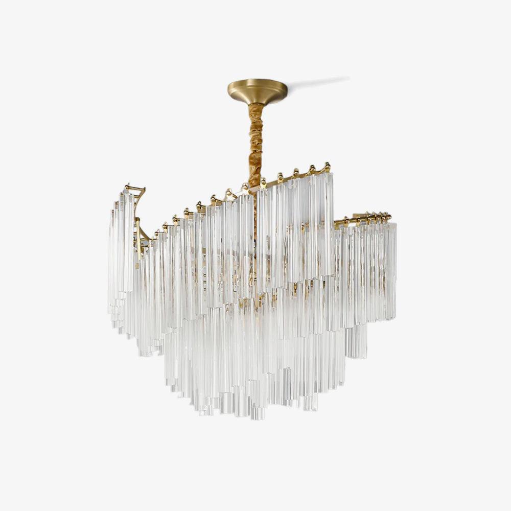 Brinicle Brass & Clear Crystal Chandelier – Elegant 23.6" Diameter