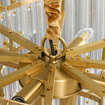 Brinicle Brass & Clear Crystal Chandelier – Elegant 23.6" Diameter