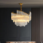 Brinicle Brass & Clear Crystal Chandelier – Elegant 23.6" Diameter