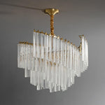 Brinicle Brass & Clear Crystal Chandelier – Elegant 23.6" Diameter