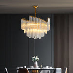 Brinicle Brass & Clear Crystal Chandelier – Elegant 23.6" Diameter