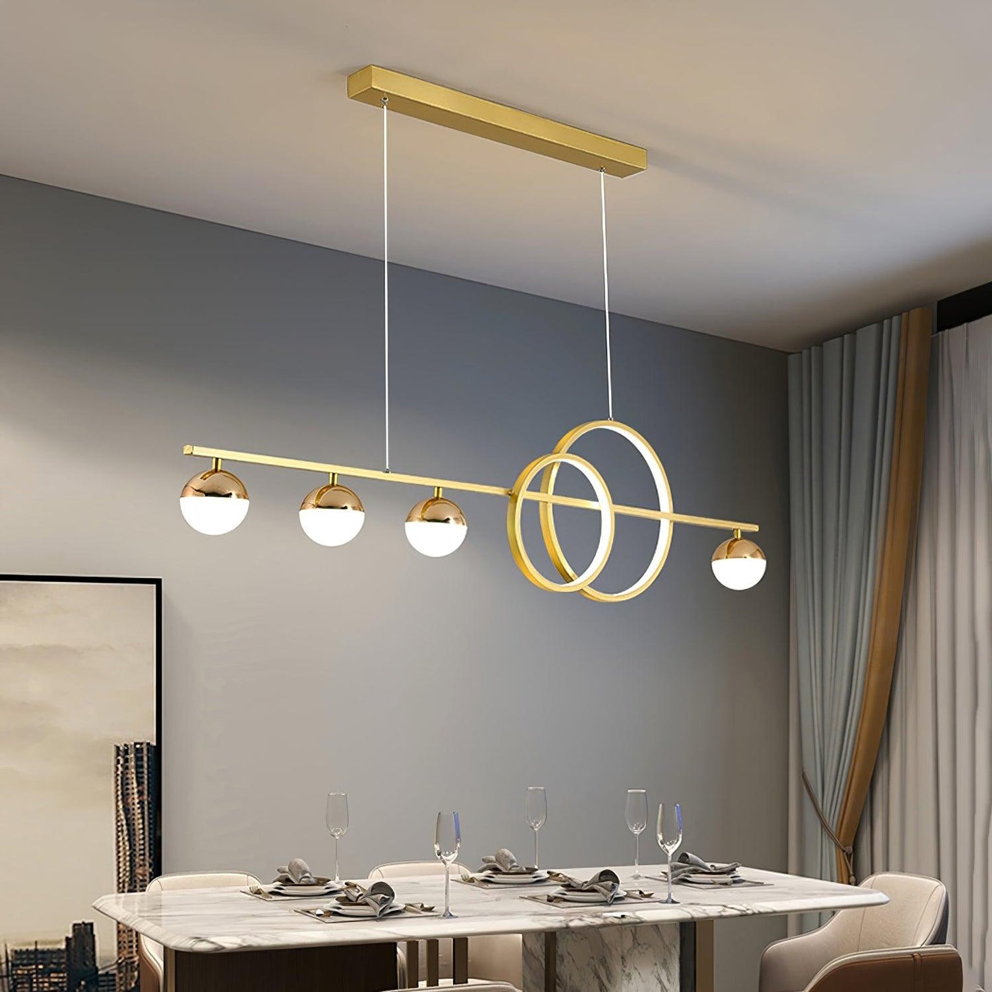 Brooklyn Double Circle Chandelier - YIOSI