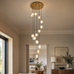 Bubble 14-Light Staircase Chandelier - Copper
