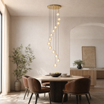 Bubble 14-Light Staircase Chandelier - Copper