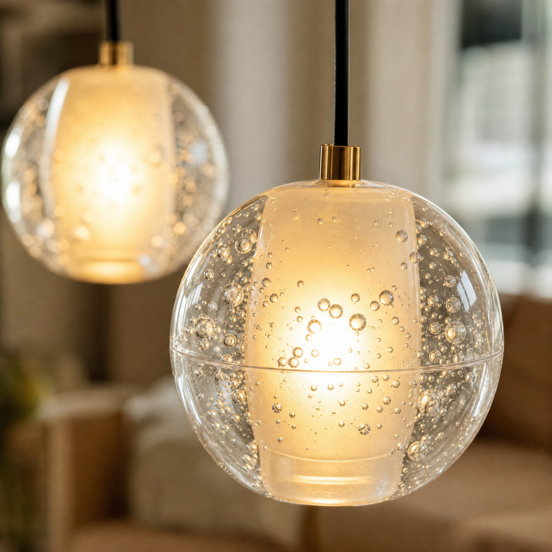 Bubble 14-Light Staircase Chandelier - Copper