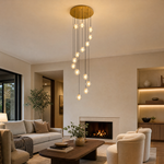 Bubble 14-Light Staircase Chandelier - Copper