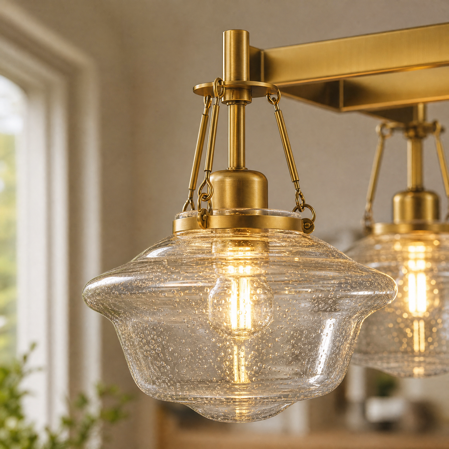 Bubble Glass 8-Light Linear Dining Pendant L1150