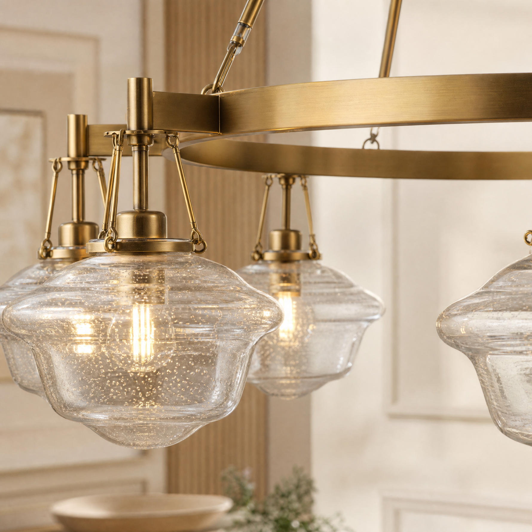 Bubble Glass 8-Light Round Pendant D1000