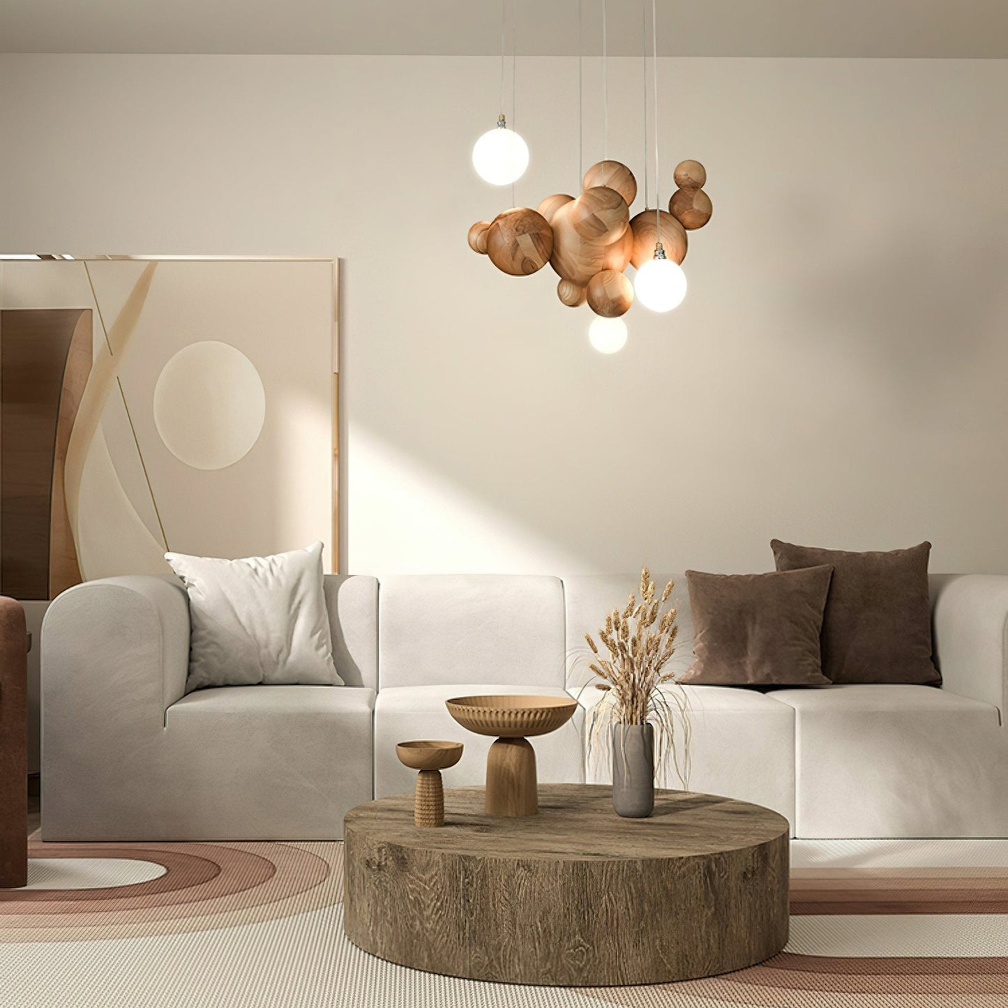 Bubble Wood Balls Chandelier - YIOSI
