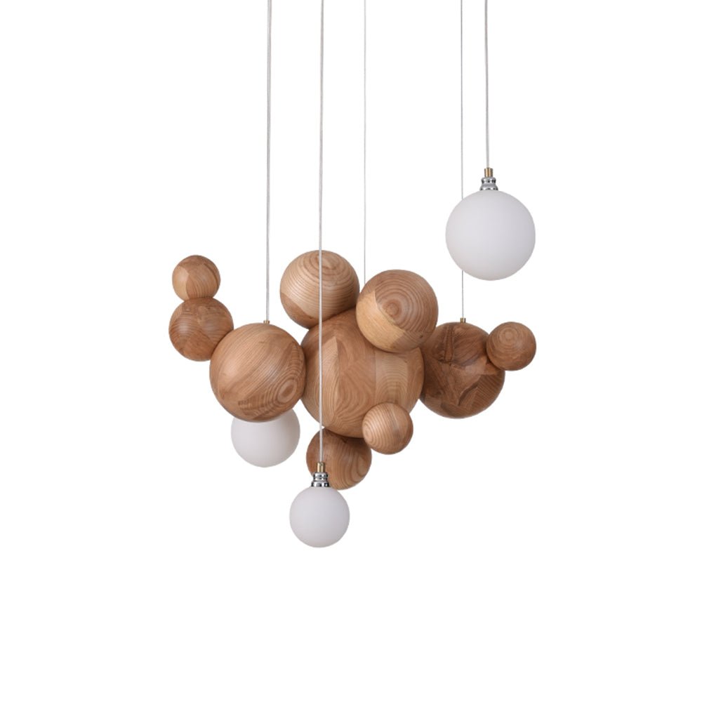Bubble Wood Balls Chandelier - YIOSI