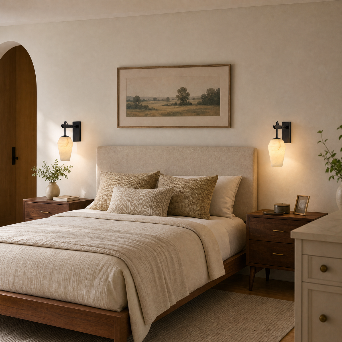 Bullet Shade Teardrop Alabaster Wall Sconce