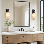Bullet Shade Teardrop Alabaster Wall Sconce