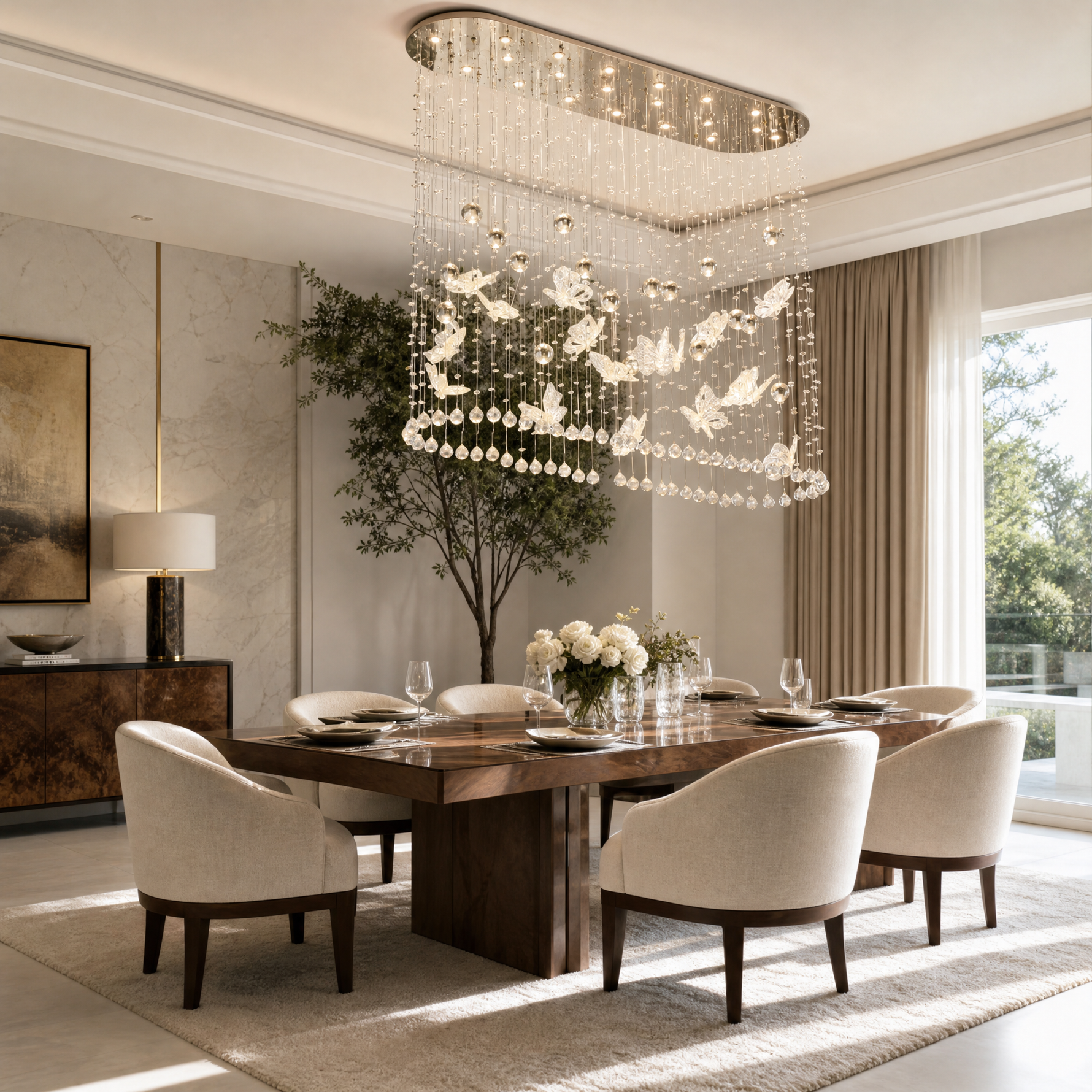 Butterfly Dream Modern Linear Dining Pendant Light