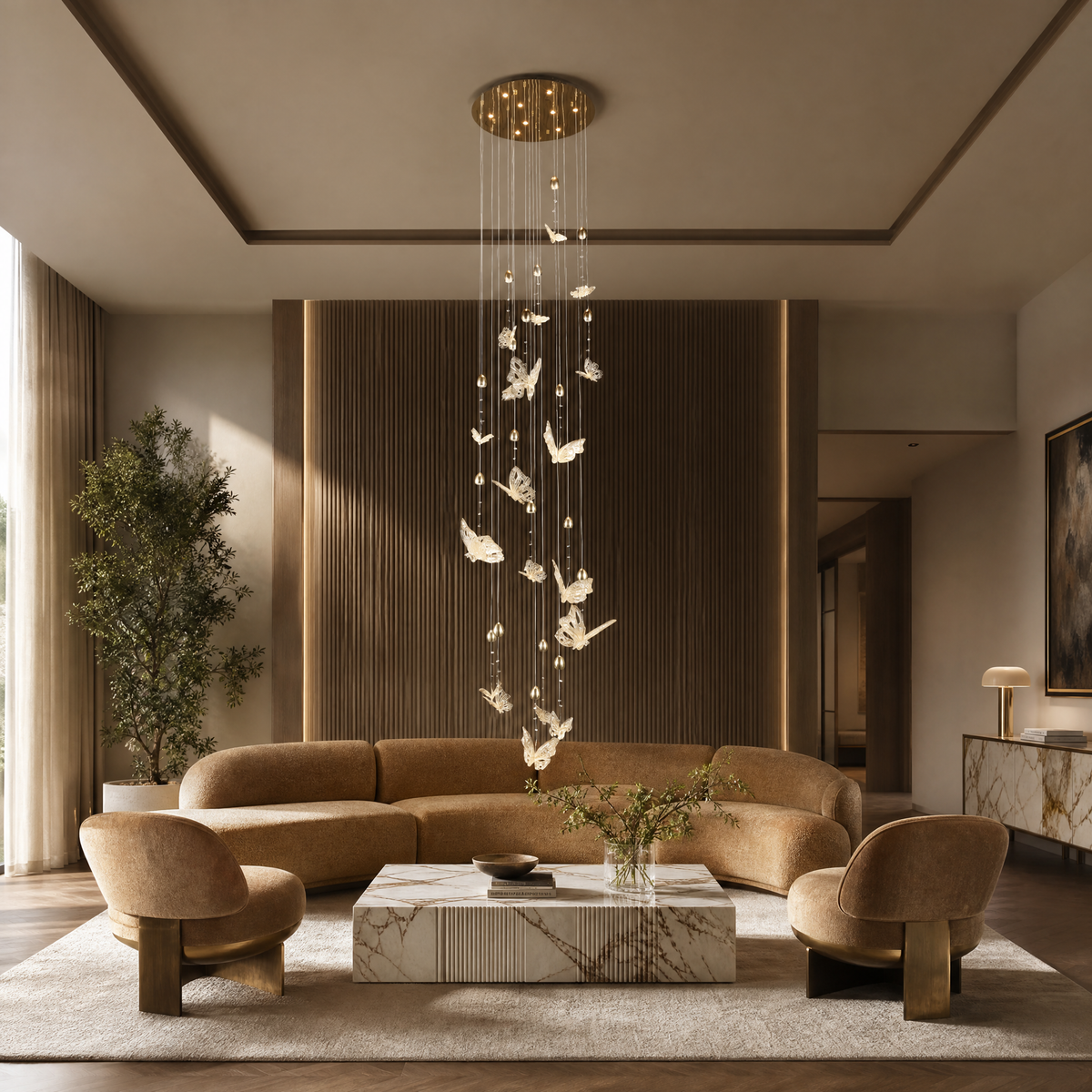 Butterfly Dream Modern Sculptural Ring Chandelier