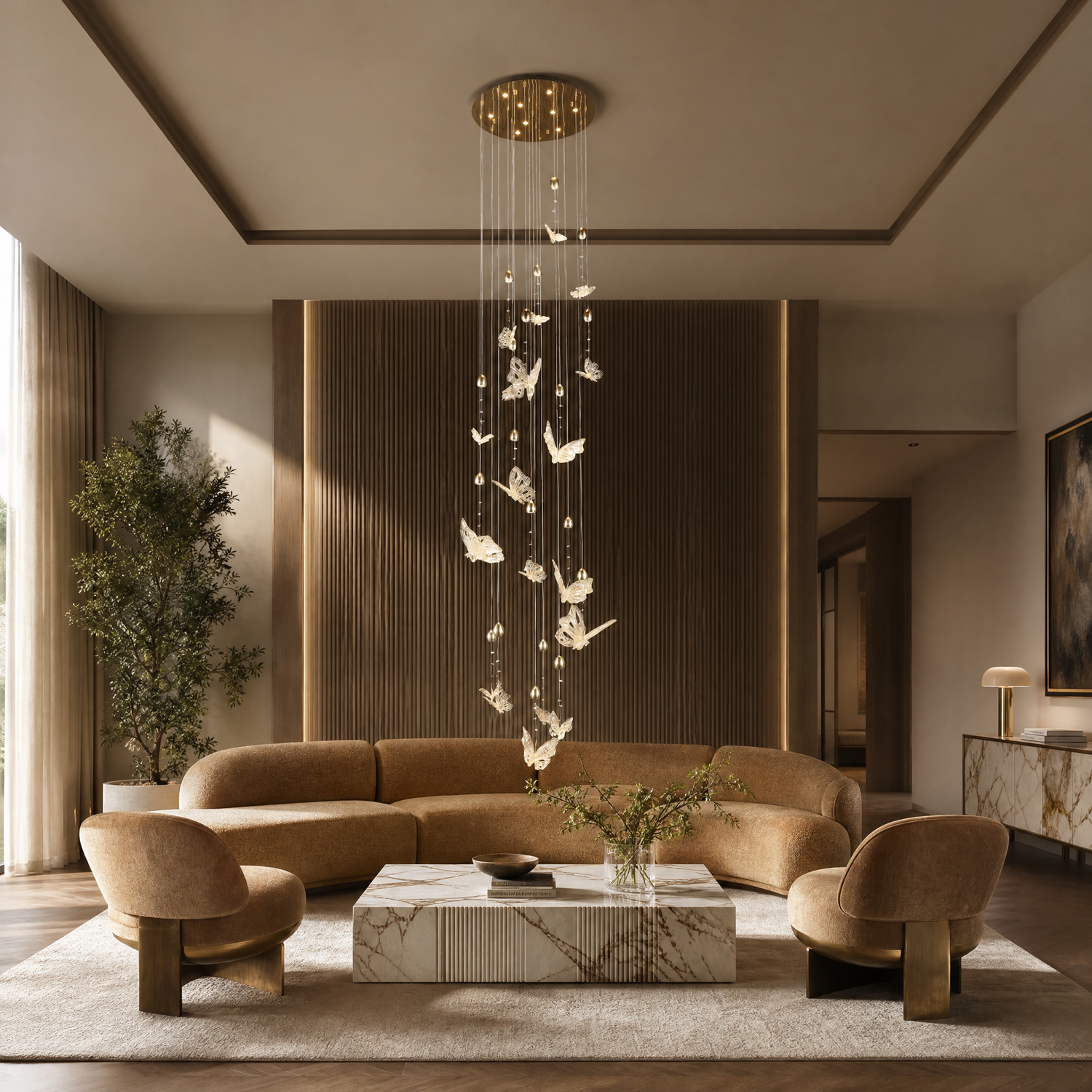 Butterfly Dream Modern Sculptural Ring Chandelier