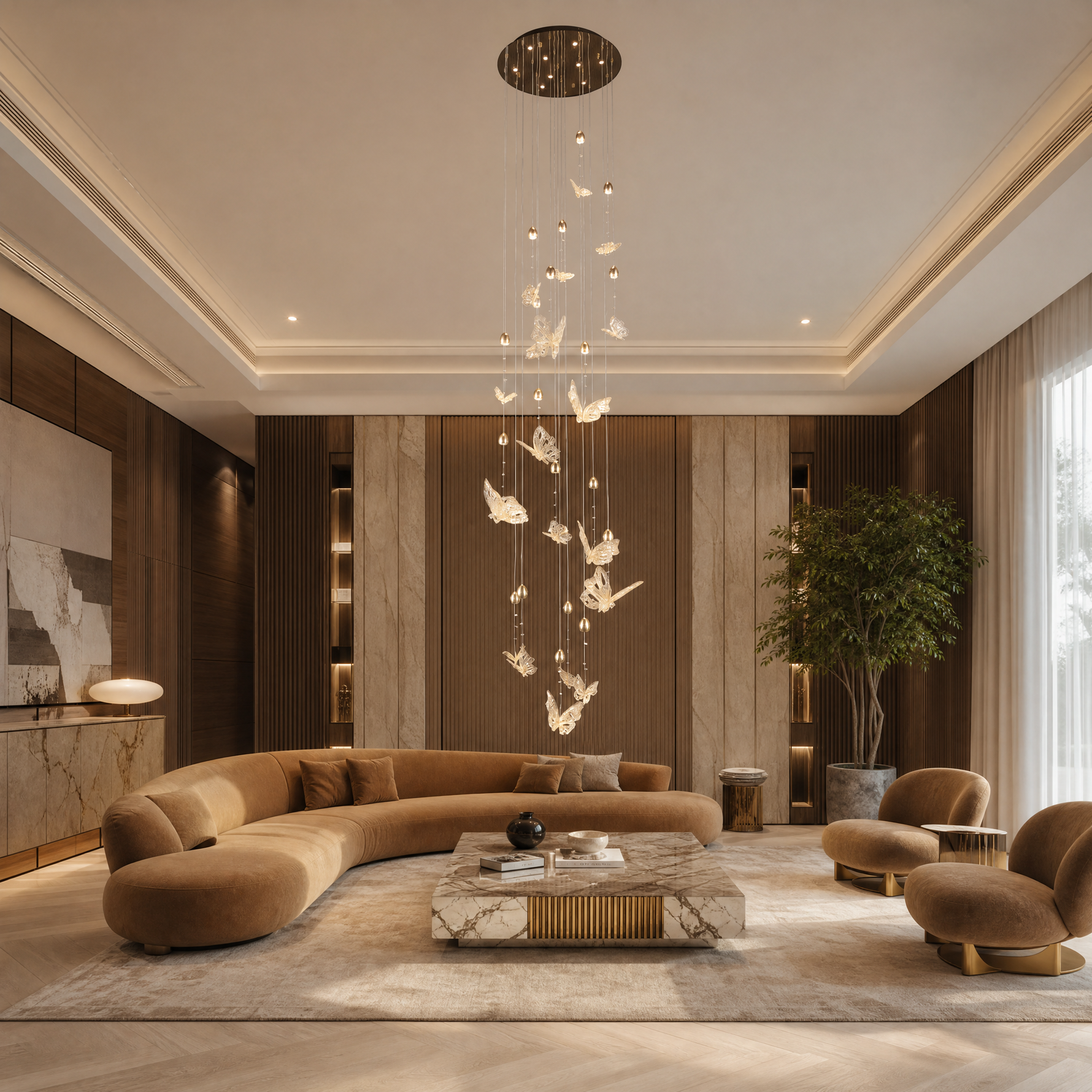 Butterfly Dream Modern Sculptural Ring Chandelier