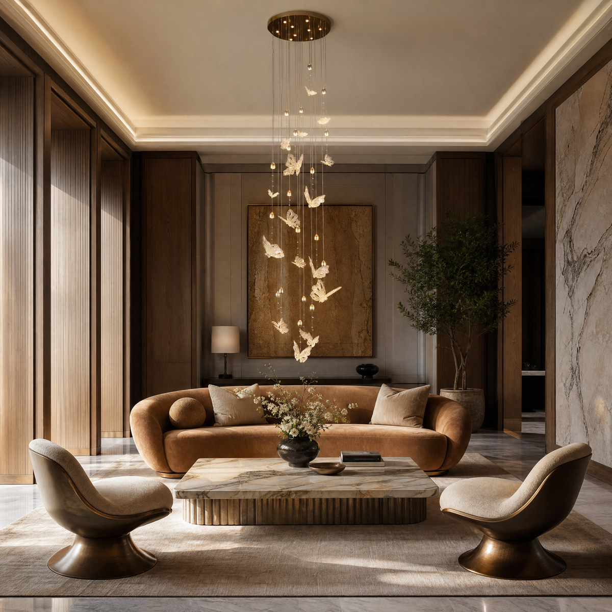 Butterfly Dream Modern Sculptural Ring Chandelier
