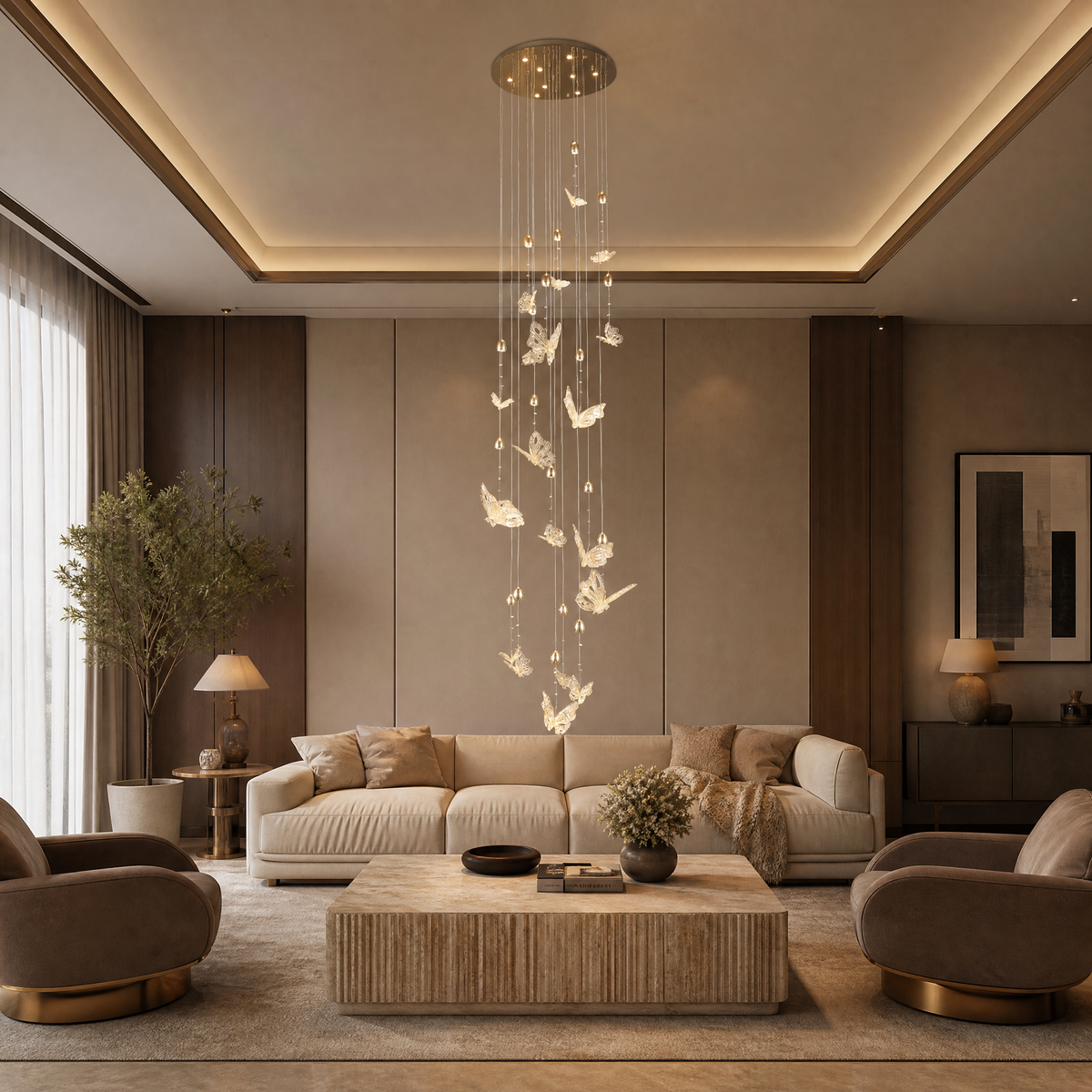 Butterfly Dream Modern Sculptural Ring Chandelier