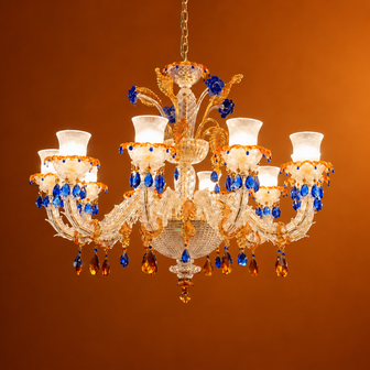 Vibrena Blue & Amber Chandelier