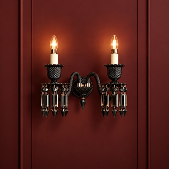 Palvera Black Crystal Sconce