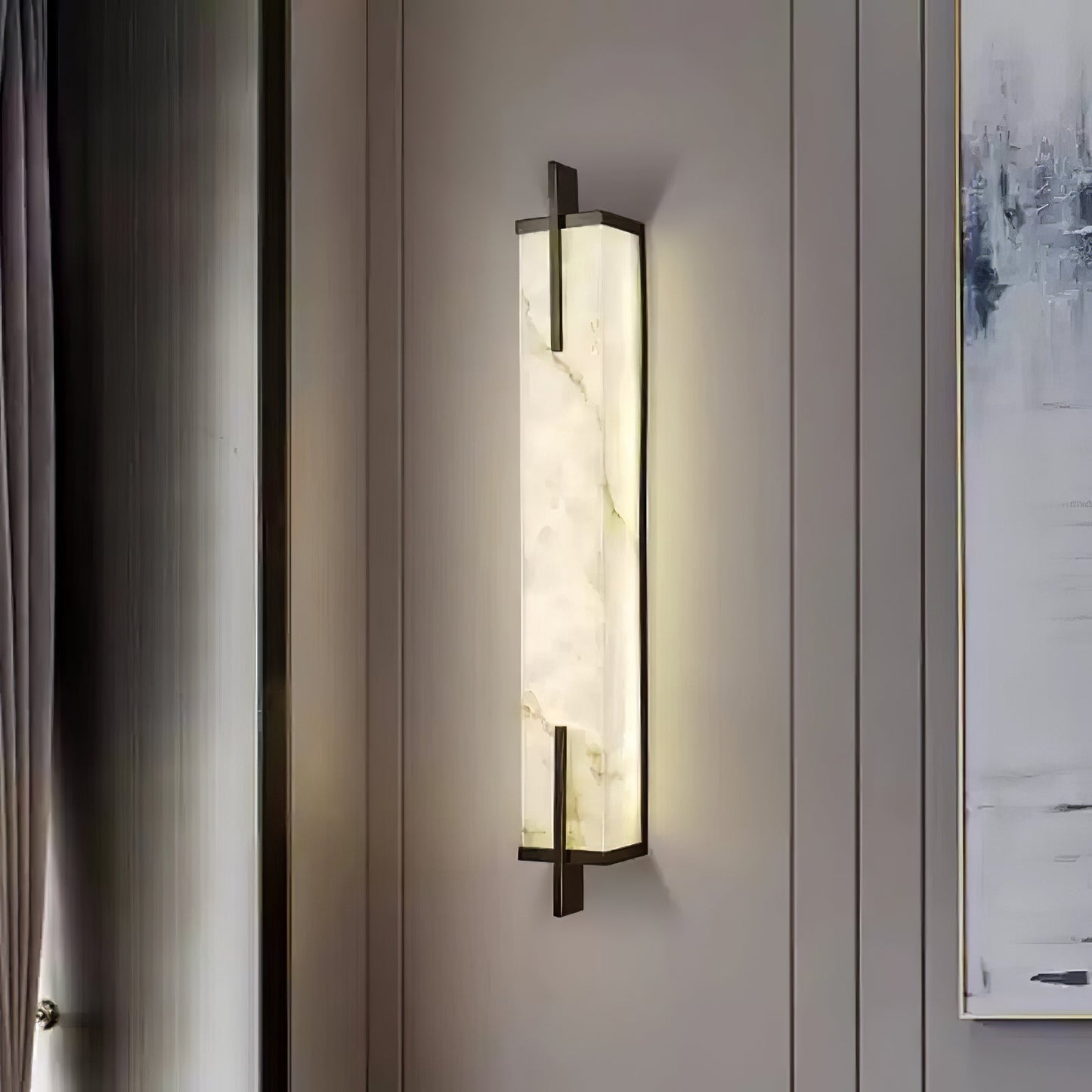 Calliope Wall Sconce Brass & Alabaster LED Light