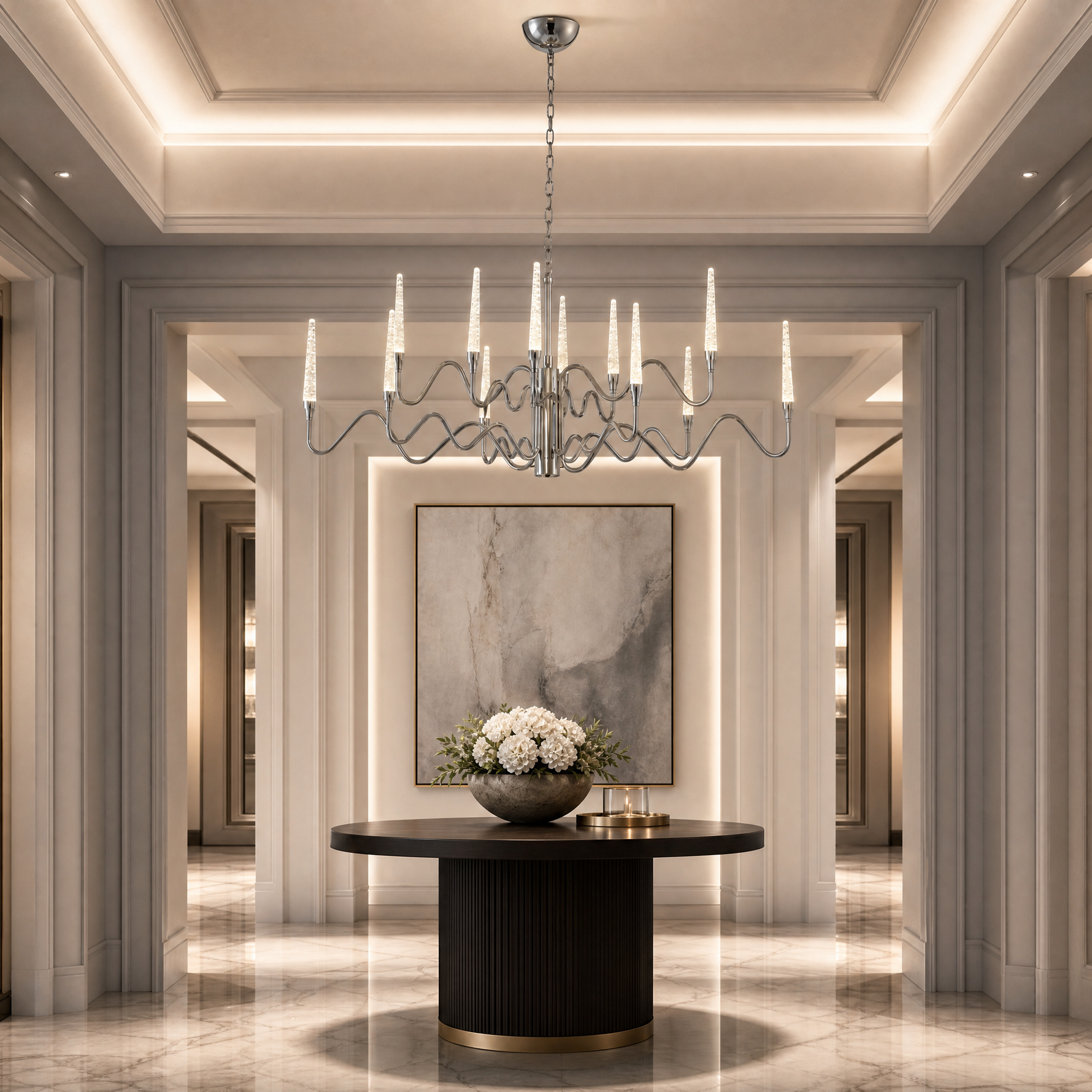 Candlelight Oval Glass Chandelier