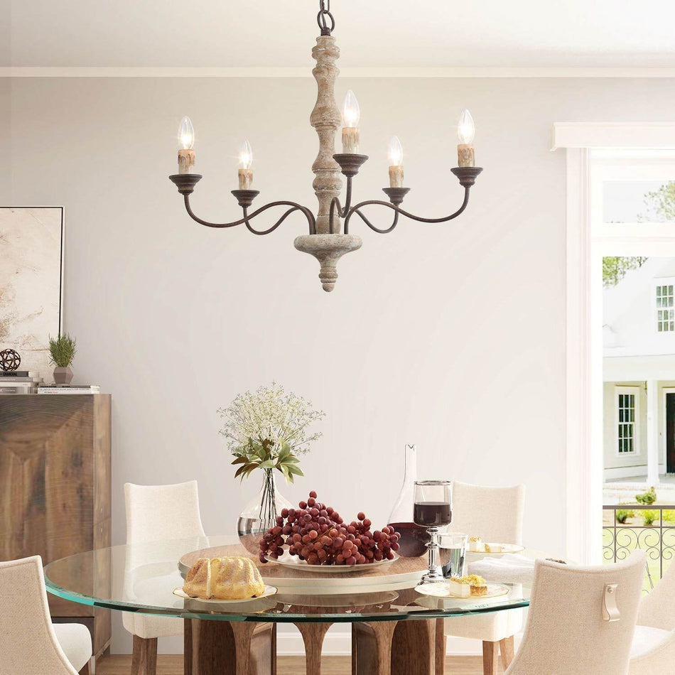 Candlestick Farmhouse chandelier - YIOSI