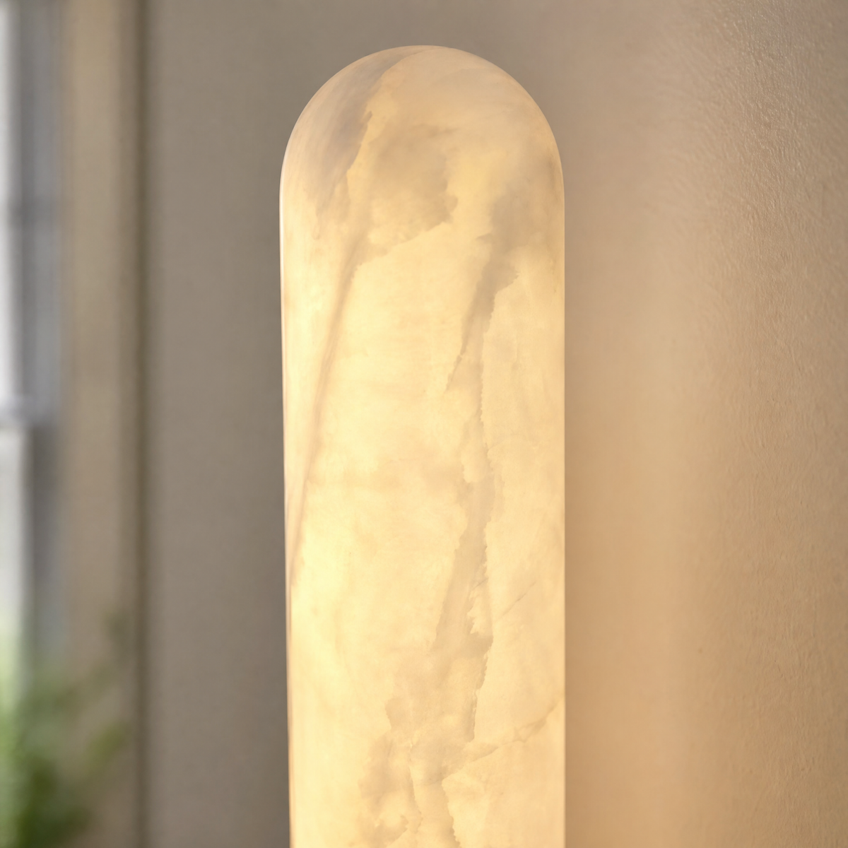 Capsula Modern Alabaster Vertical Wall Sconce