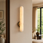 Capsula Modern Alabaster Vertical Wall Sconce