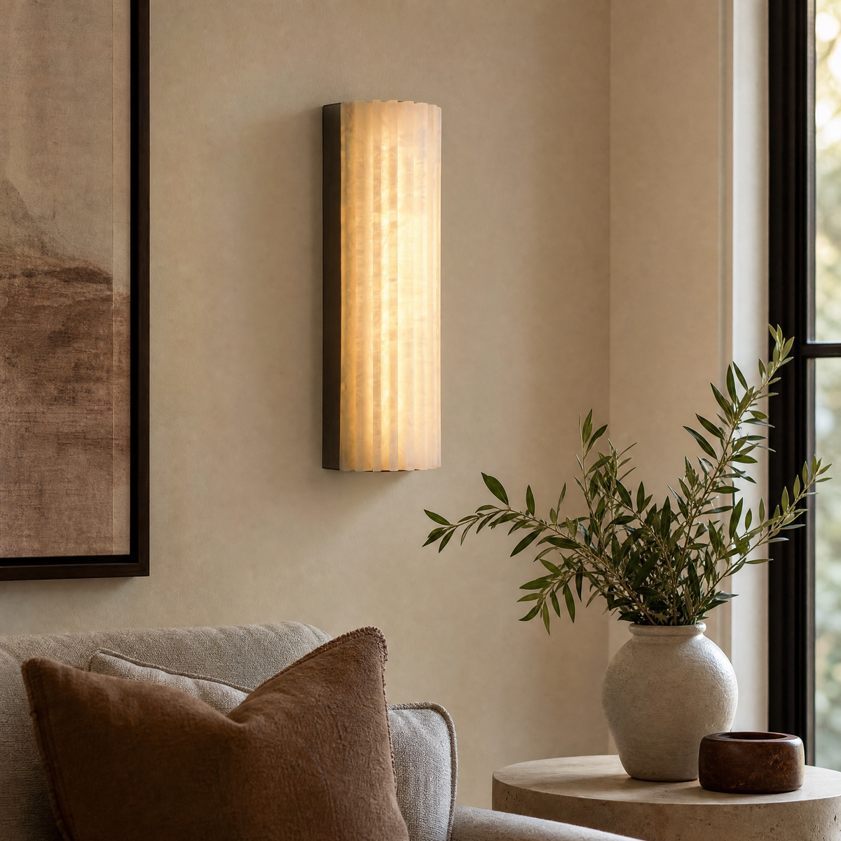 Capsula Modern Alabaster Wall Sconce 11.8" H