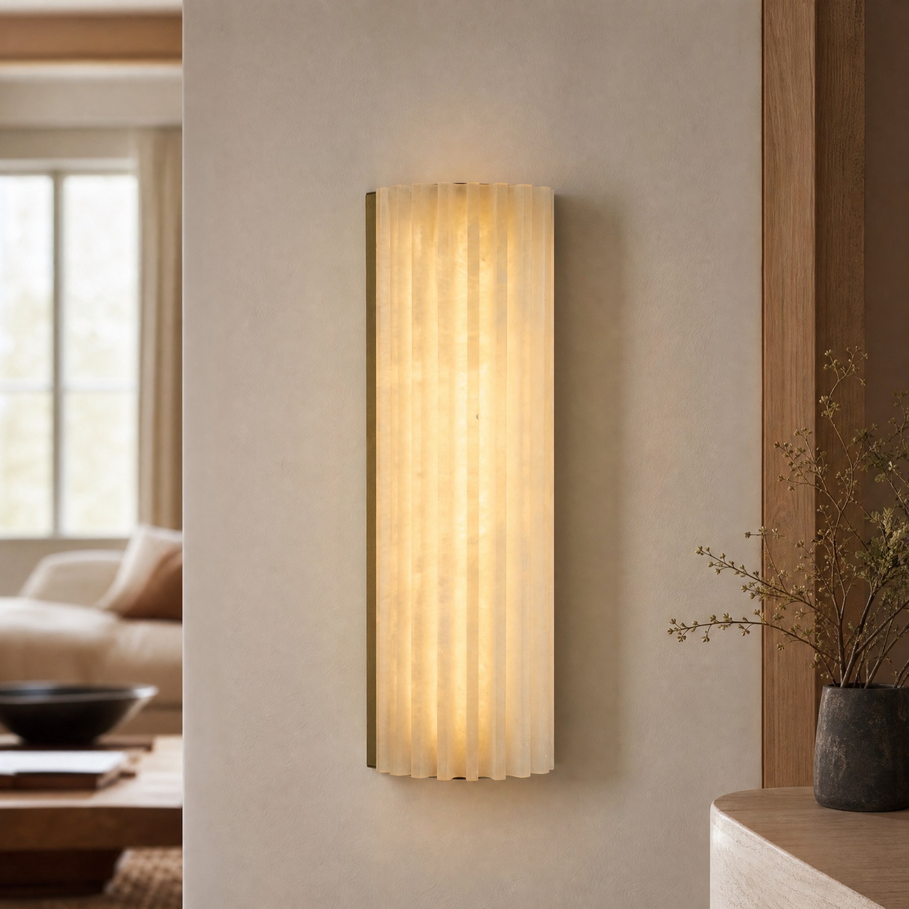 Capsula Modern Alabaster Wall Sconce 11.8" H