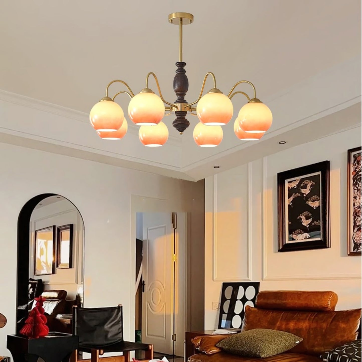Caramel Orb Chandelier - YIOSI