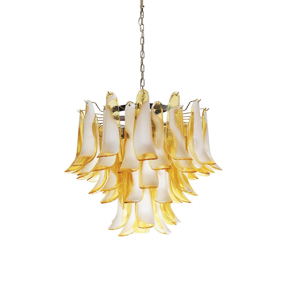 Amber Glass Murano Petals Chandelier - YIOSI