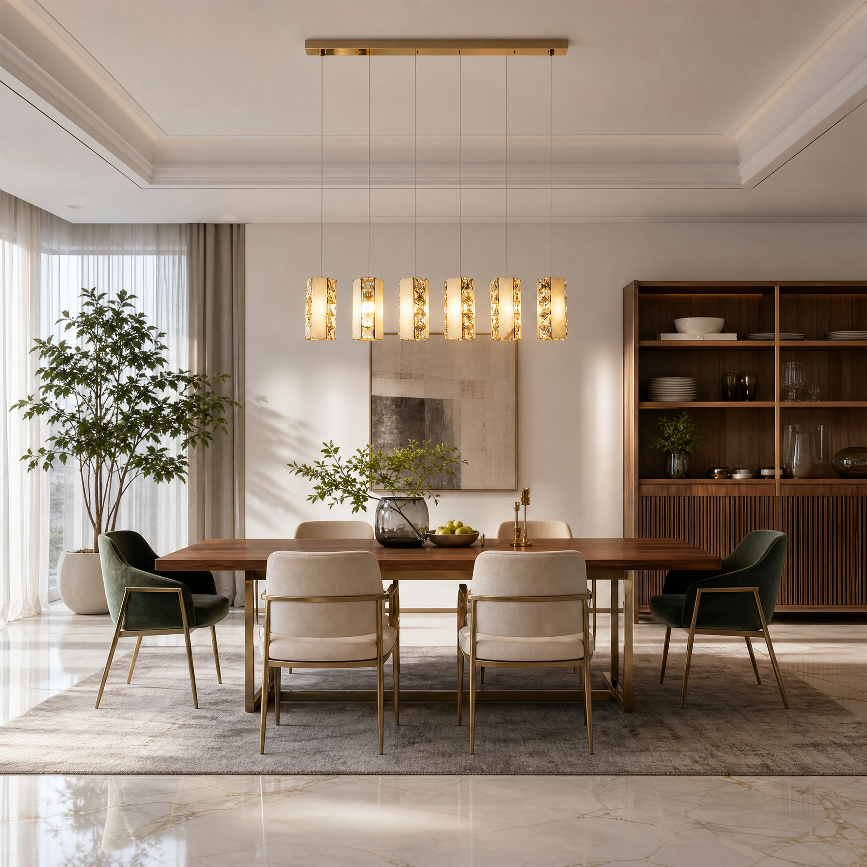 Caratelle Cluster Lights Over Dining Table
