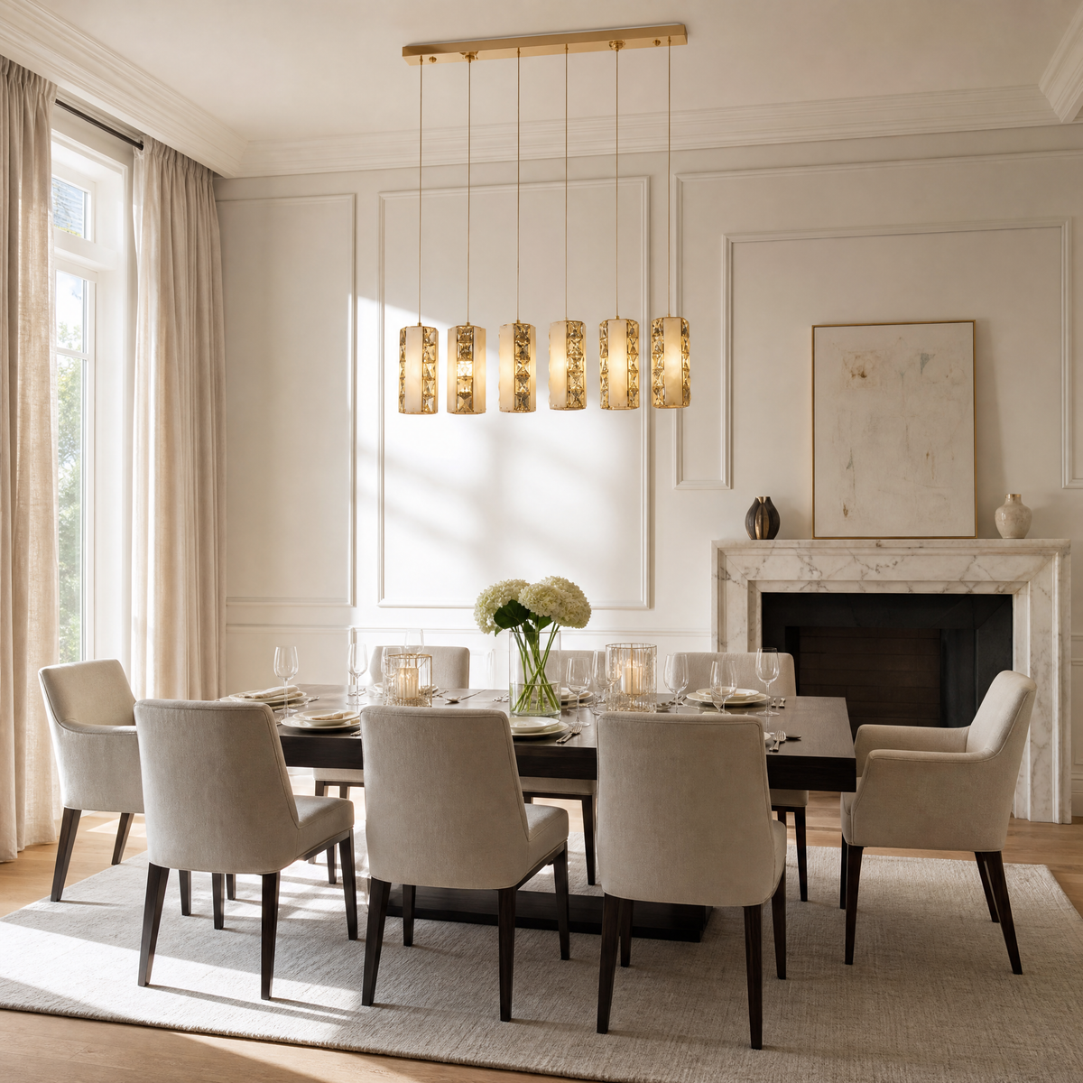 Caratelle Cluster Lights Over Dining Table
