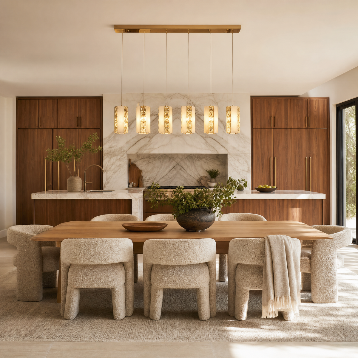 Caratelle Cluster Lights Over Dining Table