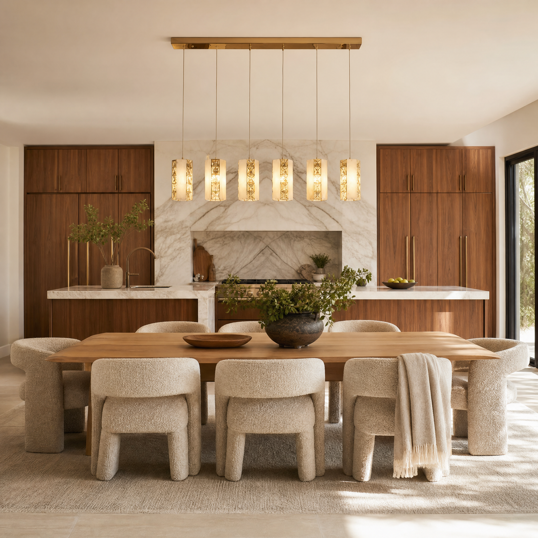 Caratelle Cluster Lights Over Dining Table