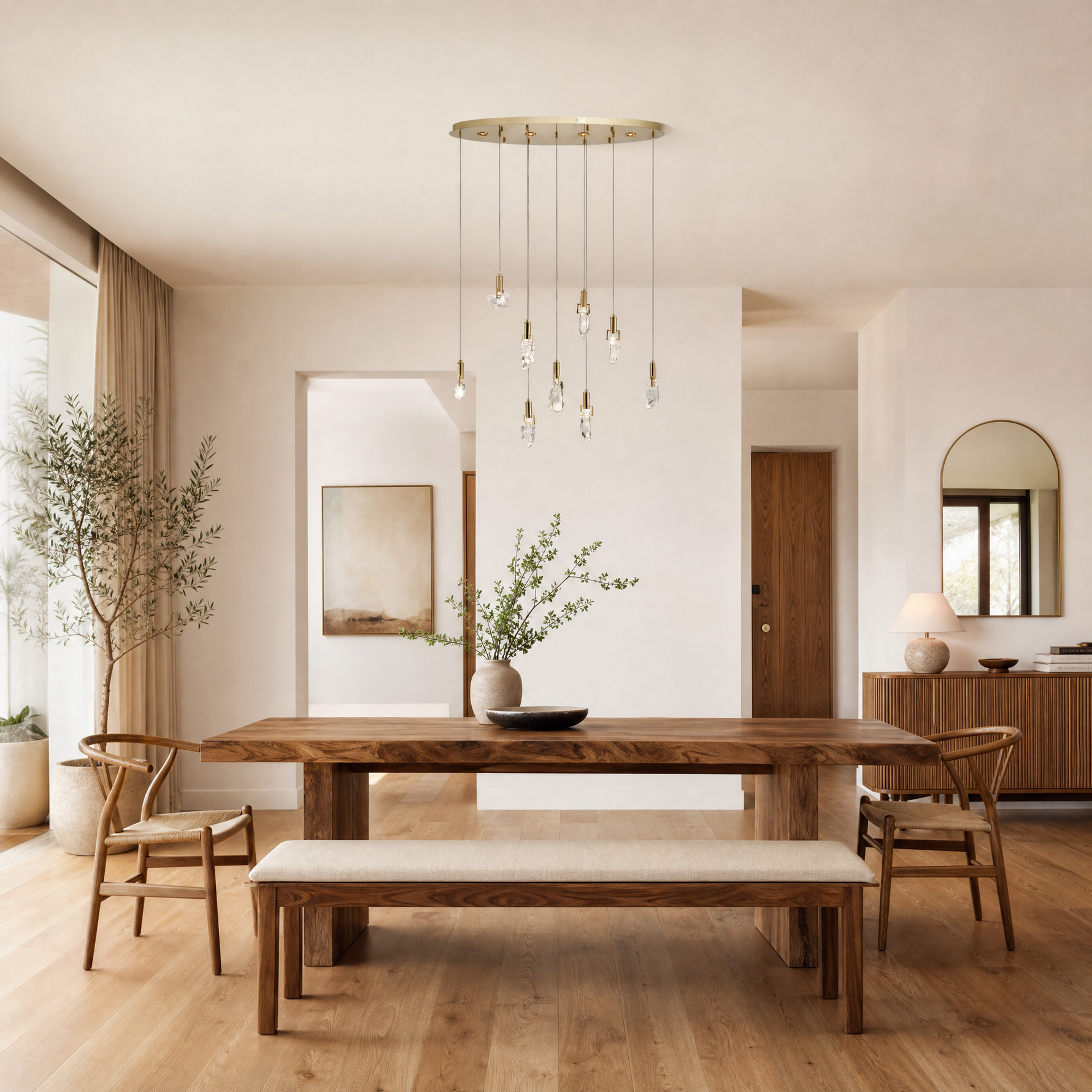 Carlyle Oval Cascade Crystal Chandelier