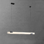 Cary Alabaster Pendant Light – Black & White Brass Finish